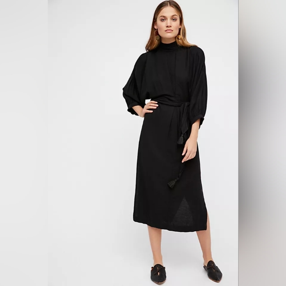 Free People Black Under Wraps Dress, Size Small